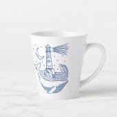vuurtoren walvis latte mok (Rechts)