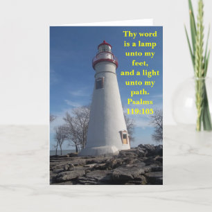 Vuurtoren Wenskaart met Inspirerend msg. Kaart