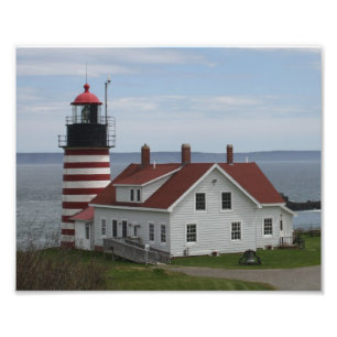 vuurtoren West Quoddy Head Foto Afdruk