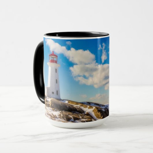 vuurtoren | Winter in Peggy's Cove, Nova Scotia Mok (Voorkant links)