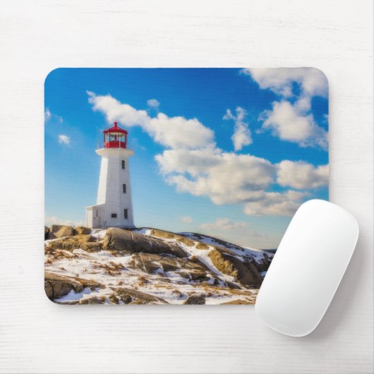 vuurtoren | Winter in Peggy's Cove, Nova Scotia Muismat (Met muis)
