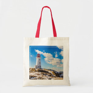 vuurtoren   Winter in Peggy's Cove, Nova Scotia Tote Bag