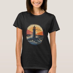 Vuurtoren Zeehuis Zeilen Zee Boot Licht T-shirt