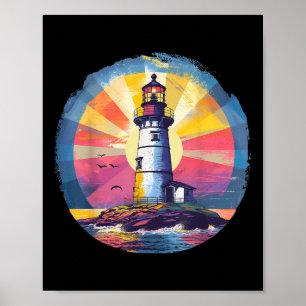 Vuurtoren Zeehuis Zeilen Zee Strand Boottocht Poster