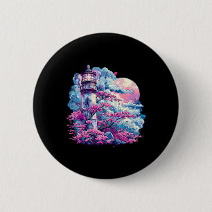 Vuurtoren Zeehuis Zeilen Zee Strand Bootvaart Ronde Button 5,7 Cm