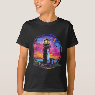 Vuurtoren Zeilen Zee Strand Boot Zeekant Huis T-shirt