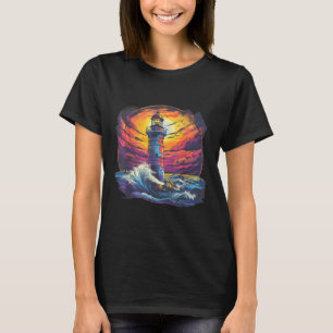 Vuurtoren Zeilen Zee Strand Bootvaren Zeehuis T-shirt