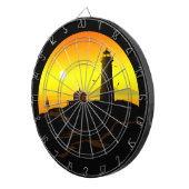 Vuurtoren zonsondergang dartbord (Voorkant Rechts)