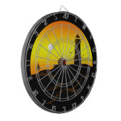 Vuurtoren zonsondergang dartbord (Voorkant Links)