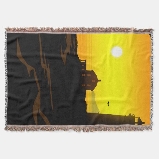 Vuurtoren zonsondergang deken (Voorkant)