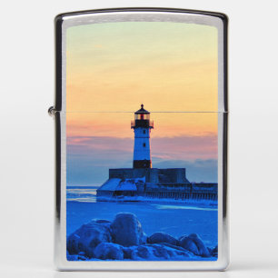 Vuurtoren zonsondergang in Duluth Minnesota