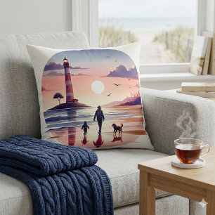 Vuurtoren Zonsondergang Wandelpad Kustzicht Kussen