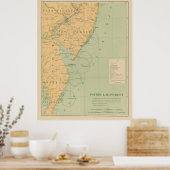  vuurtorenkaart NJ, MD & Delaware Bay (1897) Poster (Keuken)
