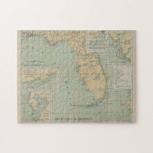  vuurtorenkaart van Florida (1898) Legpuzzel