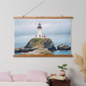 Vuurtorenlandschap Kust Oceaan Kalm landschap Hangend Wandkleed (Slaapkamer)