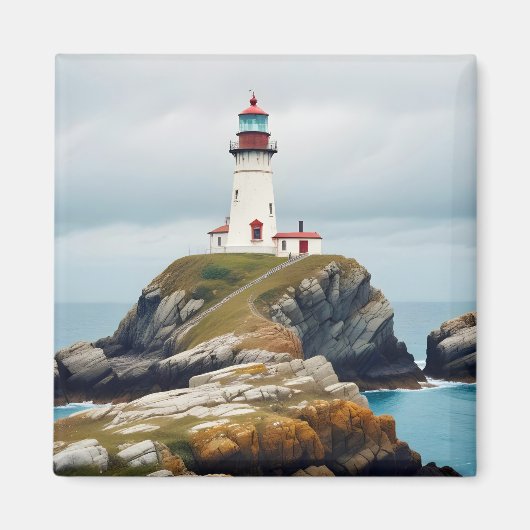 Vuurtorenlandschap Kust Oceaan Kalm landschap Magneet (Voorkant)