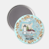 Vuurtorenmagneet van Massachusetts Shells Magneet (Voorkant / Achterkant)