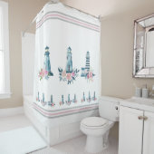 Vuurtorens en Rozen Douchegordijn (In situ)