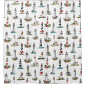 Vuurtorens Nautische Kustkerst Douchegordijn (Voorkant)