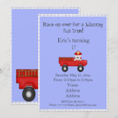 Vuurtruck, Dalmatian Birthday Kaart (Voorkant / Achterkant)