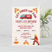 Vuurtruck uitnodiging (Staand voorkant)