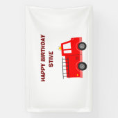 Vuurtruck verjaardagsfeestje banner (Verticaal)