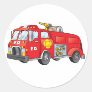 Vuurtrucksticker Ronde Sticker