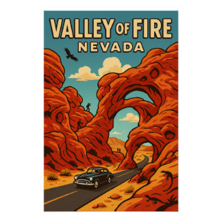 Vuurvallei - Red Desert Wonder in Nevada Perfect Poster