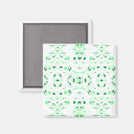 Vuurvaste groene witte abstracte Gouache-kunst Magneet