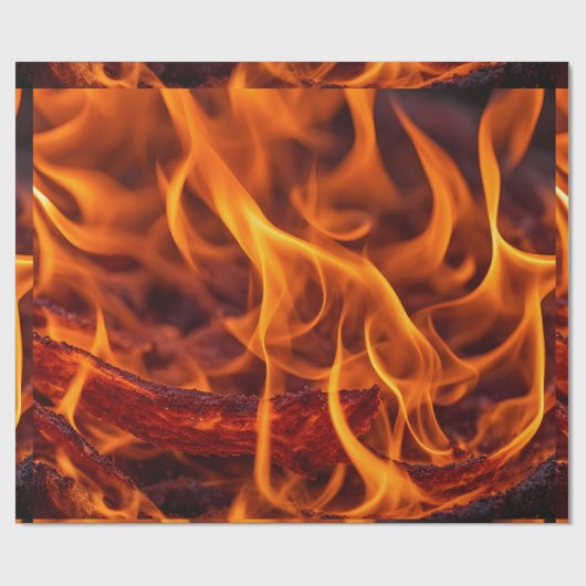 Vuurvlam macro cadeaupapier (Vlak)