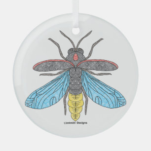 Vuurvlieg (wit) - Glas Ornament