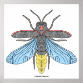 Vuurvlieg (wit) - Poster Print (Voorkant)