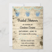 Vuurvliegen in Jars Rustic Bridal Shower Kaart (Voorkant)