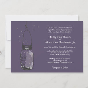 Vuurvliegen & Mason Jar Wedding Invitations Kaart