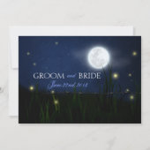 Vuurvliegen met bouquet rustige trouwuitnodiging kaart (Achterkant)