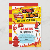 Vuurvlieger Birthday Party Uitnodiging (Voorkant / Achterkant)