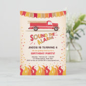 Vuurvliegerbrandblusbrandweer Birthday Invitation Kaart (Staand voorkant)