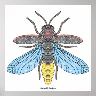 Vuurvliegje (wit) - Posterprint Poster