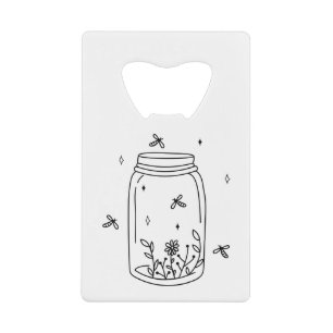 Vuurvliegjes en bloemen flesopener kredietkaart flessenopener