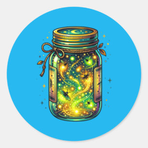 Vuurvliegjes Insecten In Een Potje Vuurvlieg Bliks Ronde Sticker