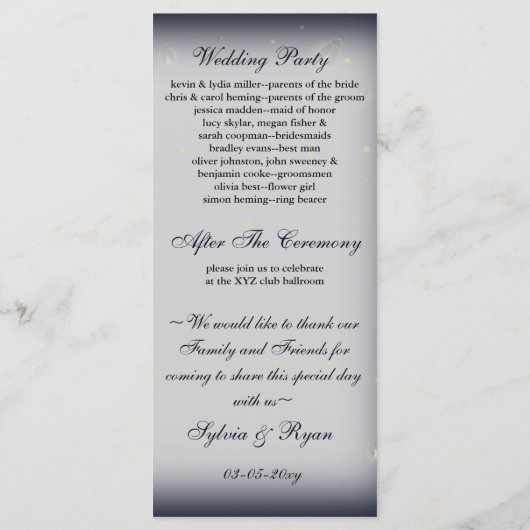 vuurvliegjes mason jar bruiloft programma (Achterkant)