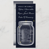 vuurvliegjes mason jar bruiloft programma (Voorkant / Achterkant)