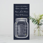 vuurvliegjes mason jar bruiloft programma (Staand voorkant)
