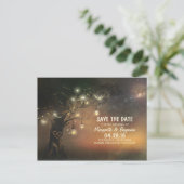 Vuurvliegjes metselaar kruik boom rustieke save th aankondigingskaart (Staand voorkant)