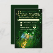vuurvliegjes metson jar rustieke tuin bruiloft RSV RSVP Kaartje (Voorkant / Achterkant)