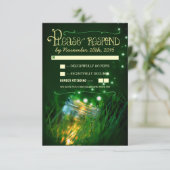 vuurvliegjes metson pot rustieke tuin trouw-RSVP RSVP Kaartje (Staand voorkant)