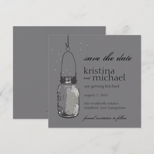 Vuurvliegjes & Pot Save the Date (Voorkant / Achterkant)