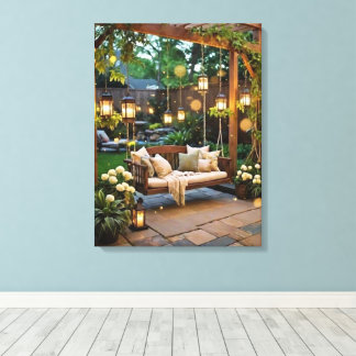 Vuurvliegjes Tuin Patio Canvas Afdruk