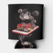 Vuurvloed met vuurwerk blikjeskoeler (Voorkant)