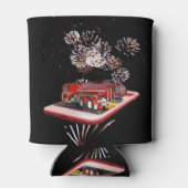 Vuurvloed met vuurwerk blikjeskoeler (Achterkant)